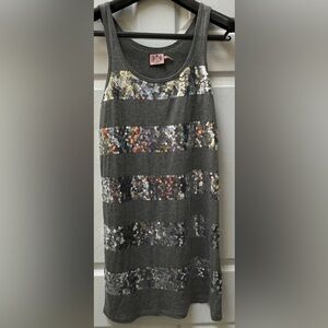 Juicy couture Gray Sequin Tank Top dress like new size xl